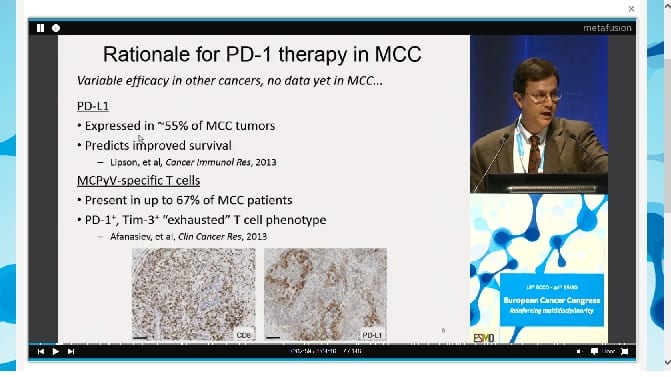 Dr. Nghiem's lecture: "Activity of PD-1 blockade with pembrolizumab as first systemic therapy in patients with advanced Merkel cell carcinoma."